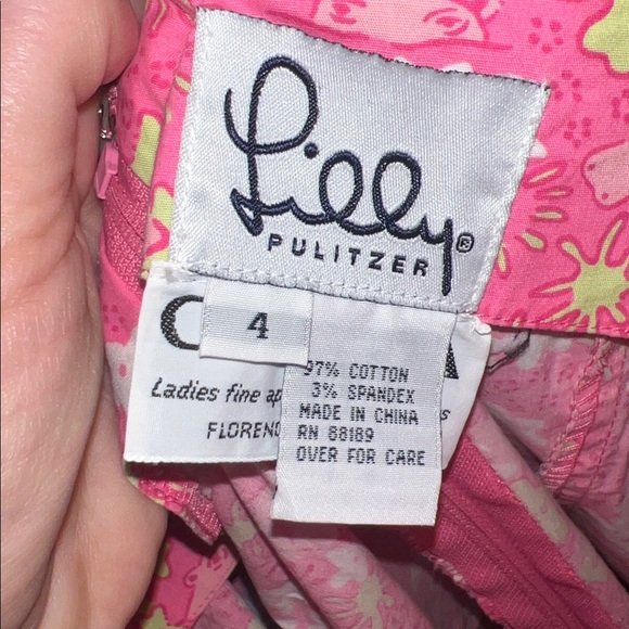 Vintage Lilly Pulitzer pink floral spaghetti strap mini dress in “Happy Hippos” - Picture 2 of 3